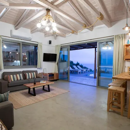 Villa Mirtes With Breathtaking Sea View,close To Porto Katsiki And Egremni
