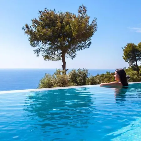 Villa Mirtes With Breathtaking Sea View,close To Porto Katsiki And Egremni