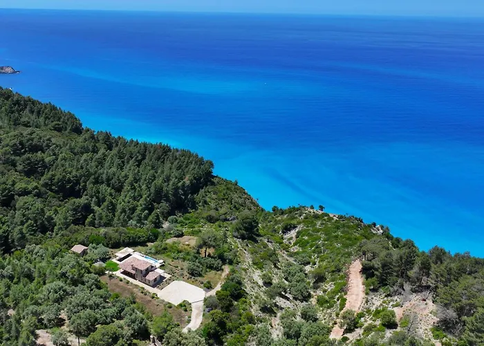 Villa Mirtes With Breathtaking Sea View,close To Porto Katsiki And Egremni Pondi